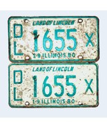 1980 United States Illinois Land of Lincoln Dealer License Plate DL 1655 X - $24.27 CAD