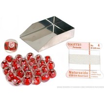 Lampwork Round Flower Glass Beads Red &amp; Accessories 27Pcs - £31.35 GBP