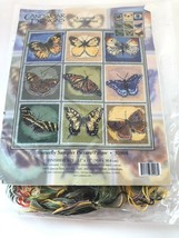 Candamar Designs Needlepoint Butterfly Picture 12x12&quot; 30908 2000 Vtg - £31.69 GBP