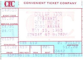 Vintage Roxy Music Concert Ticket Stub May 15 1983 Detroit Michigan - £27.24 GBP