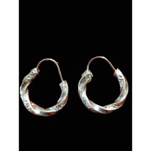 Small twisted sterling silver hoop earrings - $38.61