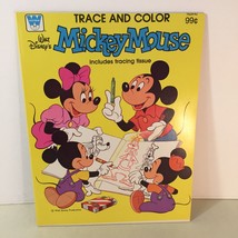 New Vintage 1981 Walt Disney&#39;s Mickey Mouse Trace &amp; Color Coloring Book Whitman - £22.57 GBP