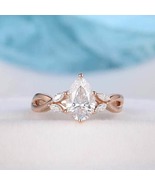 1.5 CT Cluster Promise Ring, Pear Cut Moissanite Engagement Ring Twisted Band - $179.00