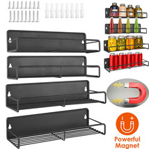 4Pack Magnetic Spice Rack Organizer For Refrigerator Fridge Storage Shelf Holder - £45.03 GBP