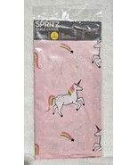 Pink Unicorn Party Table Cover Plastic 52&quot; X 84&quot; or Photo Back Drop Part... - $13.60 CAD