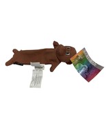 New Brown Dog Shaped Pencil Case Canvas Zip Up - £6.07 GBP