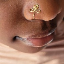 1pc Punk Non Puncture Nose Ring For Women U-Shaped Wire Spiral Fake Piercing Nos - £8.58 GBP