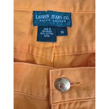 VTG NWT Ralph Lauren Jeans Neon Orange Capri Pants 100% Cotton Sz 14 Gre... - $47.52