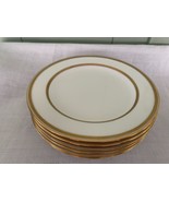 6 Cauldon England, Porcelain, 8&quot; Luncheon  Plates, circa 1910.  Gilt Rims - £48.12 GBP