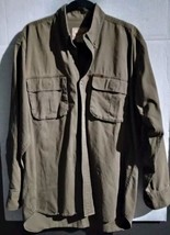 WOOLRICH Men’s Shirt Long Sleeve Outdoor Zip Pocket Green Size Large  - $12.83