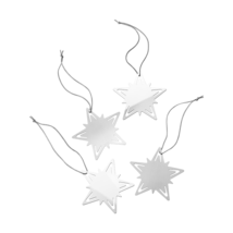 Georg Jensen Stainless Steel Christmas Holiday Reusable Gift Tag 4 pc Silver New - £19.39 GBP