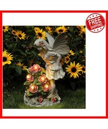 Charming Angel Garden Figurine with Solar LEDs - Perfect Outdoor Decoration - $50.48