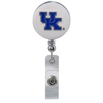 Sandol Kentucky Wildcats &quot;Lindy&quot; White Badge- ID Reel with Gator Clip Closure - $15.83