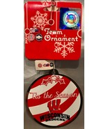 Wisconsin Badgers &#39;TIS THE SEASON Metal Holiday Ornament Or Package Topp... - £3.88 GBP