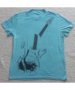 John Varvatos Star USA Men&#39;s Stone Wash Turquoise Broken Guitar Graphic ... - $56.10 CAD