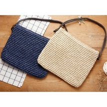 Straw Hand Weaving Carrying Shoulder bag Lady Vacation Beach Tote Handbag #H319 - £30.13 GBP