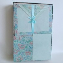 Vintage Pratt And Austin Gift Stationery 13064 Blue Floral Made In USA S... - £23.71 GBP