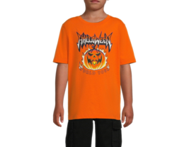Wonder Nation Boys Short Sleeve Halloween Graphic T-Shirt, Orange Size M (8) - £11.13 GBP