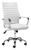 White and Silver Adjustable Swivel Faux Leather Rolling Conference Office Chair - $5,000.53 MXN