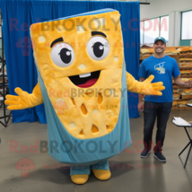 Cyan Grilled Cheese Sandwich mascot costume character dressed with a Bootcut Jea - $1,269.00