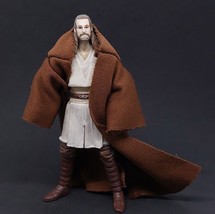 Star Wars ™ Hasbro 2008 Qui-Gon Jinn w/Robes 3.75&quot; Figure  - £23.24 GBP