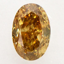 Oval Shape Diamond Natural Fancy Orange Brown Color 0.51 Carat SI1 IGI Certified - £510.71 GBP
