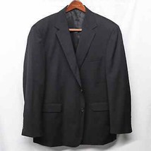 Stafford 48R Black Performance Wool 2 Button Blazer Suit Jacket Sport Coat - £43.91 GBP