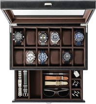 TAWBURY 12 Watch Collection Box for Men - Black Watch Box Organizer for Men |... - £138.56 GBP