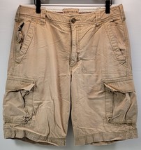 AR) Express Men&#39;s 32 Distressed Khaki Cargo Shorts Cotton - £7.75 GBP