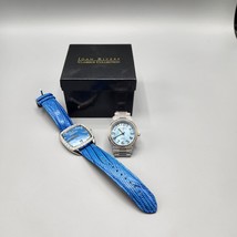 Joan Rivers Classics Collection Watch Lot V377 Blue Leather &amp; Clear Band... - $38.69