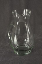 Vintage Art Glass Lemonade Sangria Clear Ice Lip 9&quot; Tall Clear Pitcher Handmade - £14.16 GBP