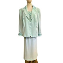 John Meyer of Norwich Womens 3 PC Skirt Suit Size 18W Plus Mint Green Be... - $69.37