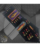 Designs by A Rogers Mens Black Fish Fishing Baits Print Necktie Classic Tie - $16.00