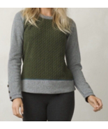 NWT New Womens M Prana Aya Sweater Dark Green Gray Aqua Wool Warm Button... - £172.22 GBP