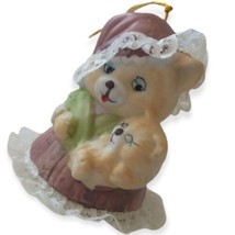 Vintage Kitty Cat Ornament Caring Critters Jasco Porcelain Bell Chime Ceramic - £11.86 GBP