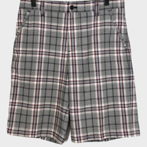IZOD men&#39;s navy, white, and red plaid flat front Golf shorts size 30 - £14.53 GBP