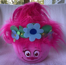 Small POPPY Trolls Pink Easter Basket Halloween Bucket Plush 9” Girl Candy NWT - £10.41 GBP