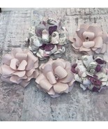 4 HANDMADE PAPER FLOWRES, 2 MIXED, 3 SOLID - $6.93