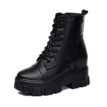 New women&#39;s platform Short boots Height Increasing Casual autumn leather boots W - $72.27