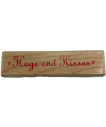 Hugs and Kisses Script Words Tiny Hearts Rubber Stamp Hero Arts Vintage ... - $8.09 CAD