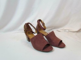 NIB Style &amp; Co Ankle Strap Pump Open Toe Blush Suede Chunky Heel 9 M - £24.26 GBP