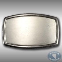 Vintage Belt Buckle Solid Brushed And Polished Stainless Steel Silver Color - £17.57 GBP