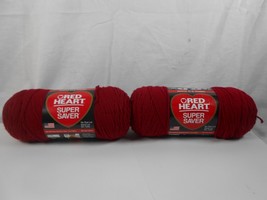 2 Red Heart Yarn Super Saver  Burgundy Color Worsted Weight 4Ply 364 yds... - £11.77 GBP