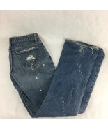 Paper Denim &amp; Cloth Womens Ripper Jeans Blue Paint Splatter Distressed C... - $41.60 CAD