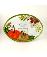 Truly Blessed Always Thankful Fall Festive Green 14 x 10 Glass Harvest P... - £18.68 GBP