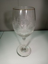 Libbey Christmas Etched White Frosted Pine Trees Stemmed Glass Goblet 8&quot;t  - £9.56 GBP