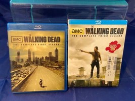The Walking Dead TWD Seasons 1 &amp; 3 Blu-Ray DVD Lot Complete AMC TV - £18.50 GBP