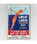 12 Inch X 18 Inch Great Lakes 1937 Vintage Travel Poster Wall Art - $68.09 CAD