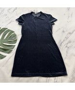 Rampage Womens Vintage Y2k Velvet Mini Dress Size M Blue Short Sleeve Hi... - $46.02 CAD