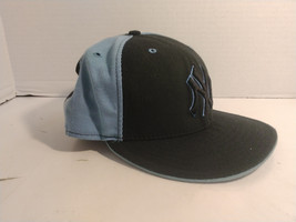 New York Yankees MLB Authentic New Era Fitted Cap Hat Black and Blue 7 1/2 - £23.59 GBP